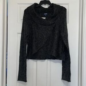 ✨Tildon Charcoal Gray Shimmer Wrap Cowl neck sweater, NWT